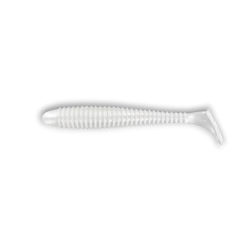 Moose Baits 3.8” Paddle Swimmer Soft Plastic Baits – Bass Fishing Lures - Soft Lure Bass, Durable Plastic Bait Swimmer for Freshwater Bass (6 Pack) - color: Pearl