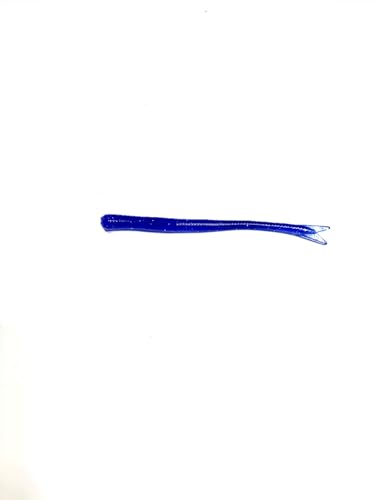 20 Pcs 4-1/2" Drop Shot Finesse Worms (Scent, Float), Soft Plastic Worms, Bass Fishing Worms - color: Blue Shad with Red Flakes