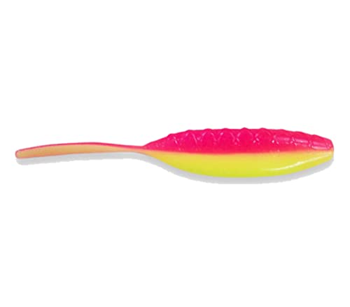 Crappie Kickers Soft Plastic Baits with Thin Vibrating Tail - color: Electric Chicken, size: 2.5 Inch