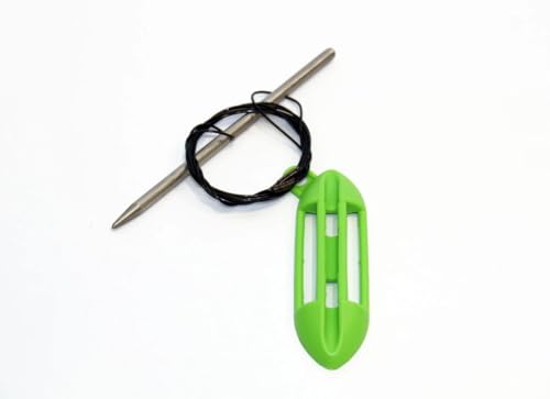 SpearPro Stringer with Protective Case – Stainless Steel Fish Stringer for Fishing, Spearfishing, Freediving & Diving - color: Green