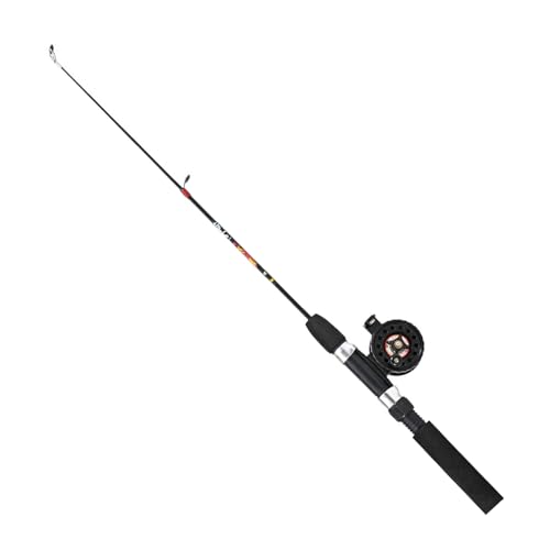 1 Set Fishing Rod with Fishing Reel Short Portable Winter Outdoor Ice - color: Black