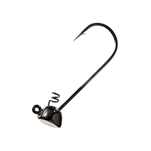 Buckeye Lures Spot Remover Magnum Jig Head with Heavy-Duty Spring & Sharp Nickel Hook for Soft Plastic Bass Fishing Baits - 5 Pack - color: Black, size: 1/8 oz