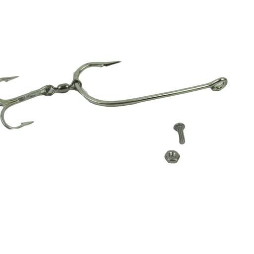 Hook and Trailing Treble Hook Assembly with Hardware