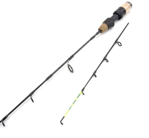 Ultra Light Short Ice Fishing Rod 23.6" Portable Spinning Pole Winter Fishing Tackle