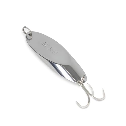 UMT Chrome Fishing Spoon Lure 3/4oz,1oz, 2oz – Sharp 3/0 Treble Hook for Freshwater & Saltwater Bluefish, Trout, Steelhead 1, 5, 10 Pack Options - size: 10 Pack