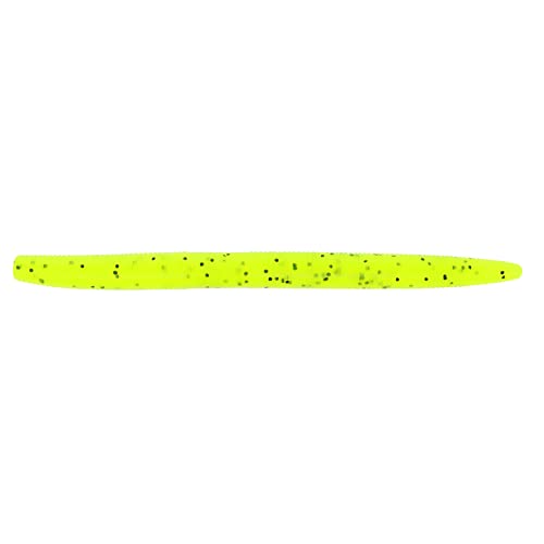 Yamamoto 5" Senko Soft Stick Bait, 10-Pack, Bass Fishing Soft Plastic Lure, Multiple Colors - color: CHARTREUSE W/ LARGE BLACK FLAKE