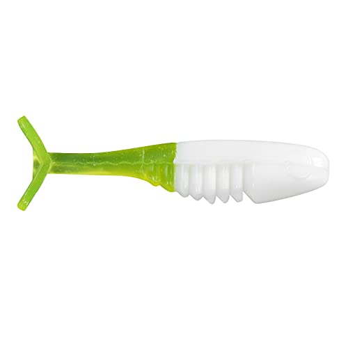 Bobby Garland Itty Bit Slab Huntr Natural Minnow Shape Ribbed Fishing Lure, 1 Inch, 1/4 Ounce - color: Bone White Chartreuse