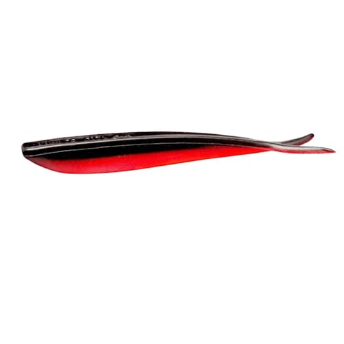 Lunker City Fishing Fin-S Fish 4" Split Tail Soft Plastic Jerk Bait Minnow Original Walleye and Bass Lure, 10 Per Bag, Made in The USA - style: 20 Red Shad