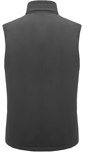XinYangNi Men's Lightweight Softshell Golf Running Vest Outerwear Zip Up Fleece Lined Windproof Sleeveless Jacket for Hiking - color: Grey, size: Medium