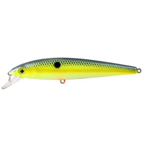 Strike King KVD Jerkbait 2 Hook - color: 538 - Chartreuse Sexy Shad, size: 4.5 in, 3/8 oz