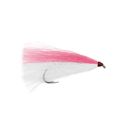 Aqua-Clear, Bucktail Jigs Saltwater Fishing Lures, Flounder Fluke Sea Trout Weakfish Croaker Rig, 3/0 XL Nickel Octopus Hook with White Hair - color: Pink/White