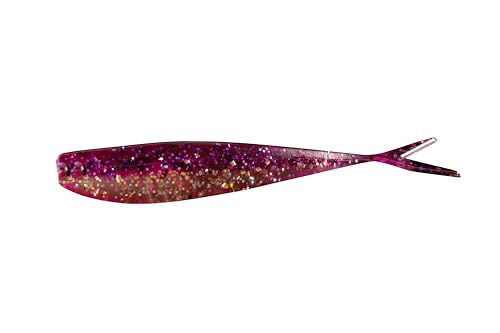 Lunker City Fishing Fin-S Fish 3.5" Fat Split Tail Soft Plastic Jerk Bait Minnow Bass Lure Original Walleye Bait, 10 Per Bag, Made in The USA - 290 Royal Blitz - color: 290 Royal Blitz