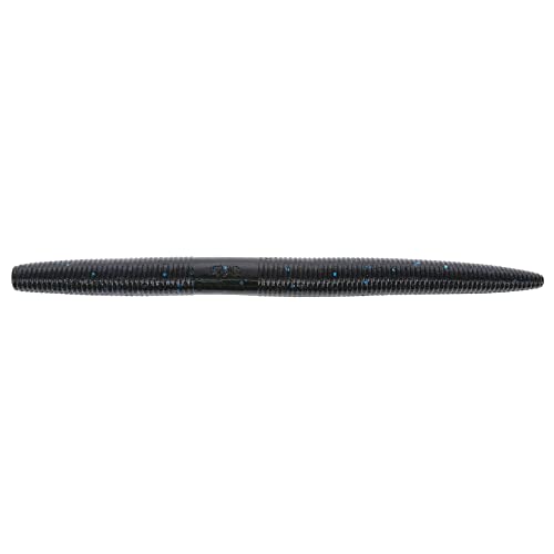 Yamamoto Senko Soft Plastic Worm Easy to Use Bass Fishing Stick Bait Lures - color: BLACK W/ LARGE BLUE FLAKE, size: 6 Inch