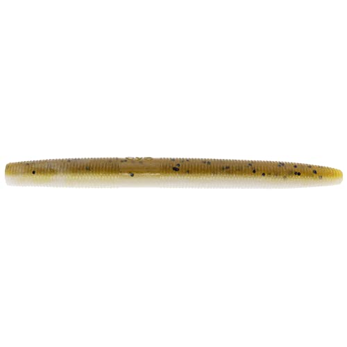 Yamamoto Senko Soft Plastic Worm Easy to Use Bass Fishing Stick Bait Lures - color: GREEN PUMPKIN W/ WHITE LAMINATE, size: 4 Inch