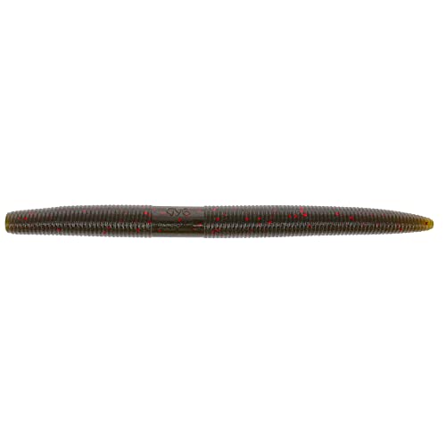 Yamamoto Senko Soft Plastic Worm Easy to Use Bass Fishing Stick Bait Lures - color: GREEN PUMPKIN W/ LARGE RED FLAKE, size: 6 Inch