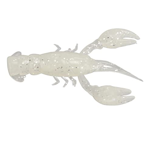 Acouto 10pcs Soft Fishing Lure Crawdad Bait PVC Shrimp Artificial Soft Lure Baits for Bass Fishing – Dark Brown Crawfish Plastics, 5.5cm Lifelike Action, Reusable & Tear for - color: Luminous