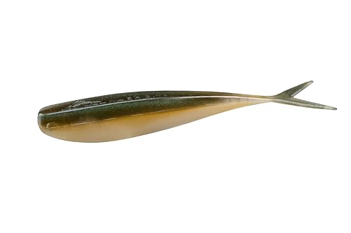Lunker City Fishing Fin-S Fish 3.5" Fat Split Tail Soft Plastic Jerk Bait Minnow Bass Lure Original Walleye Bait, 10 Per Bag, Made in The USA - 06 Arkansas Shiner - color: 06 Arkansas Shiner