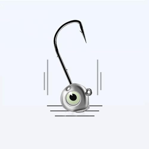 10pcs Luminous 3D Eye Jig Head Hooks 2.5g-4.2g-Glow in Dark Fishing Lures for Bass Carp Ice Fishing, No-Tangle Soft Baits - size: 4.2g