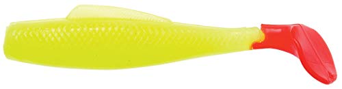 Z Man MinnowZ Soft Plastic Paddle Tail Swimbait - style: Chartreuse Red Tail