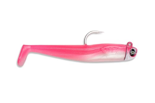 JYG PRO FISHING. Fishing Jig. Saltwater Fishing Lures. Swimbait jig Head. Slow Pitch Jigging. Jig Paddle Tail. Tuna Fishing Gear. Swym Collection - color: Paddle Tail - Flamingo, size: 5"