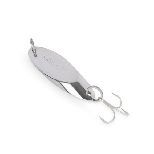 UMT Chrome Fishing Spoon Lure 3/4oz,1oz, 2oz – Sharp 3/0 Treble Hook for Freshwater & Saltwater Bluefish, Trout, Steelhead 1, 5, 10 Pack Options - size: 10 Pack