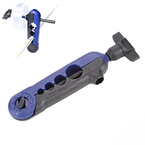 Raguso Blue Plastic Stainless Steel Fishing Mini Line Spooler Mini Fishing Line Winder Machine Portable Adjustable Fishing Line Spooler for Fishing