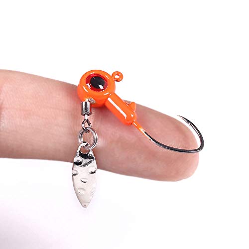 1/8 oz Jig Heads Freshwater Fishing Lures Jig Head with Eye Ball 25PCS Painted Hooks Fishing Jigs for Bass/Crappie - color: 1/8 oz crappie jigs