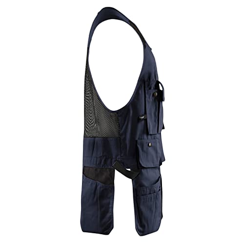 Blaklader Men's Ripstop Kangaroo Mesh Work Vest with Utility Pockets - color: Navy Blue, size: X-Large