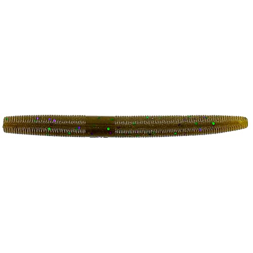 Yamamoto Senko Soft Plastic Worm Easy to Use Bass Fishing Stick Bait Lures - color: GREEN PUMPKIN W/ LARGE GREEN & PURPLE FLAKE, size: 4 Inch