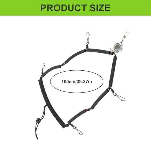 COOLHOOD Fishing Tool Holder Lanyard Fly Fishing Accessories Multifunction Fly Fishing Lanyard Necklace with Clip and Retractor Fishing Lanyard for Fly Fishing Accessories
