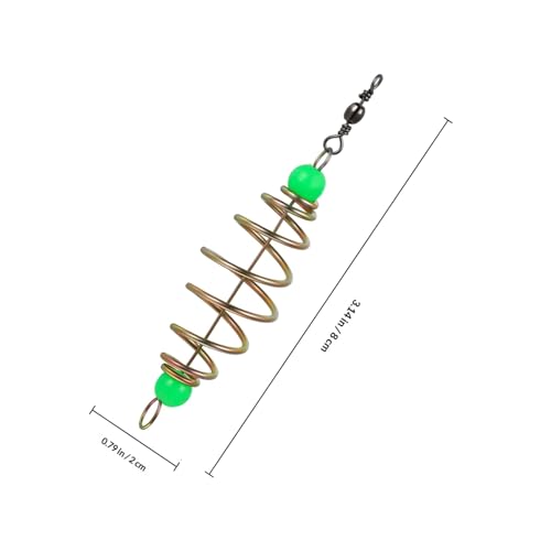 Toddmomy 12Pcs Carp Fishing Bait Cages, Carbon Steel Spring Feeder with Luminous Beads, Bait Holder for Night Freshwater Saltwater Fishing