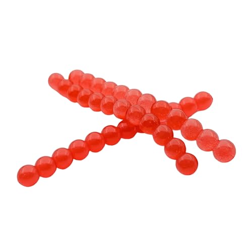 Fishing Scented Soft Plastic Beads Artificial Salmon Egg Bait Packs for Trout, Steelhead and Salmon (Spawn Roe Fishing Tackle) - color: Glow Roe, size: .250"/6mm-36 Eggs per pack