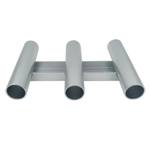 ISURE MARINE Aluminum Fishing Boat Rod Holder, 3 Link Tube Aluminum Rod Rack, Wall-Mounted Fishing Rod Holders ,Tubes Linked Fishing Rod Rack for Garage Boats & Yacht