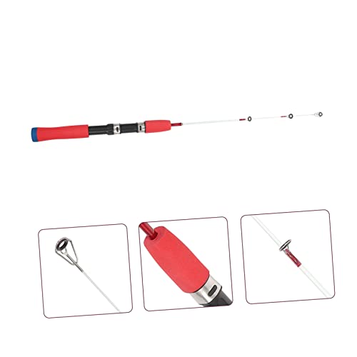 POPETPOP Portable Ice Fishing Rod Lightweight Short Winter Fishing Pole Metal Lure