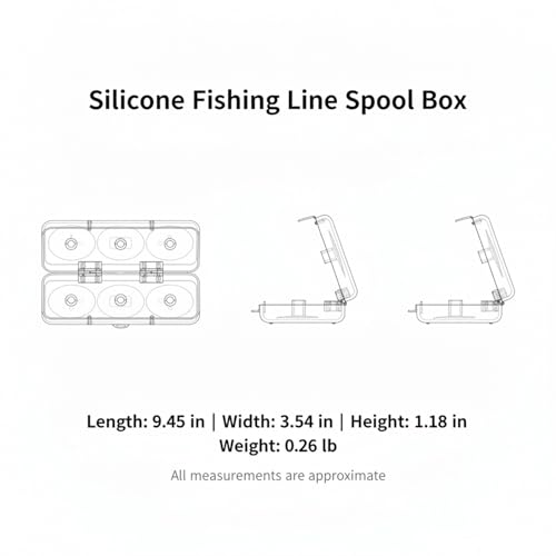 Clear Silicone Fishing Line Spool Storage Box, Tackle Organizer for Multiple Spools, Durable Protective Case (1 Pack)