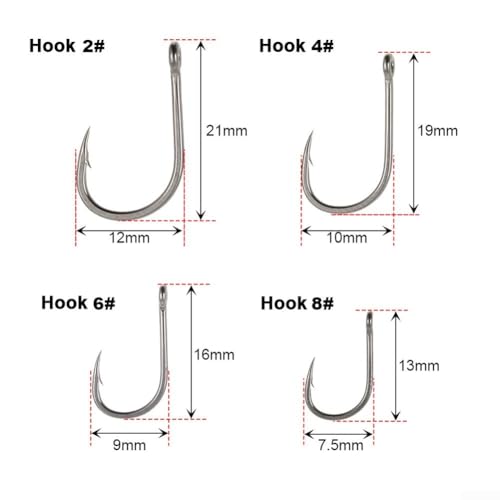 Carp Fishing Hair Rigs with Curved Barb Stainless Steel Hooks and Swivel Boilie Bait Rig Stops Sizes 2# 4# 6# 8# Suitable for Pellets Meat and Floating Fishing(1#4) - size: #4