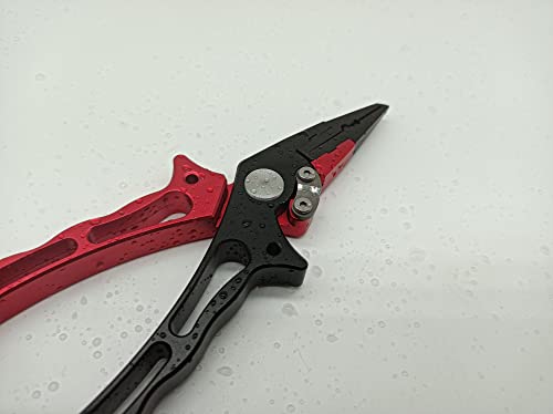 EDSTAR Fishing Pliers,Fish Lip Grippers with Missing Rope,Braid Scissors, Fishing Tools Set, Fishing Gifts for Men - color: 2# Red set