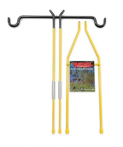 RITE-HITE Bank Fishing Dual-Rod Holder - Holds Two Fishing Rods and Reels at The Optimum Angle. Great for Bank Fishing on Lakes and Streams