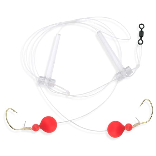 Aqua-Clear Hi-Lo Combo Rig - Bead/Float - color: Red/Red, style: Kahle
