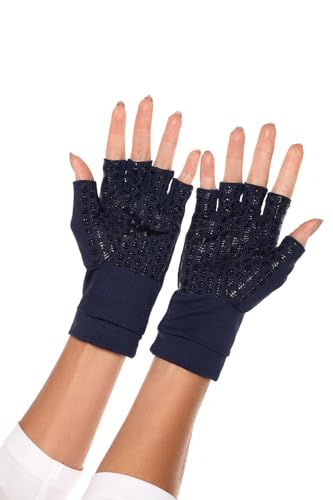 Coolibar Fingerless UV Sun Gloves - UPF 50+ Sun Protection - Ouray - color: Navy, size: Small