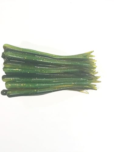 20 Pcs 4-1/2" Drop Shot Finesse Worms (Scent, Float), Soft Plastic Worms, Bass Fishing Worms - color: Bluegill