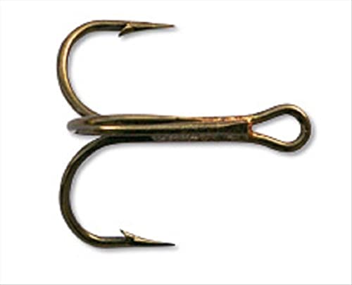 Mustad Classic Round Bend Treble Hook (Pack of 5) - color: Bronze, size: 1/0