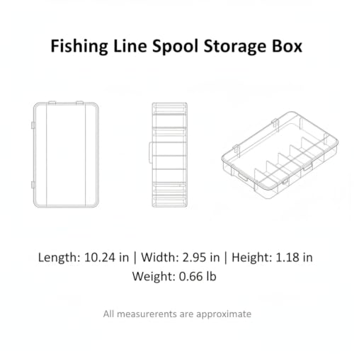 Fishing Line Spool Storage Box, Durable PP Plastic Organizer for Tackle Boxes, Keeps Spools Secure and Tangle-Free - size: 10.24 x 2.95 x 1.18 in