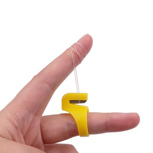 Uonlytech 20Pcs Sewing Thread Cutter Rings Finger Ring Thread Cutting Tool Lightweight Plastic Yarn Cutters for Hand Sewing Embroidery Fishing Line