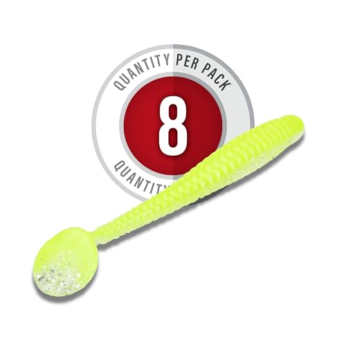 Strike King Rage Slim Swimmer Fishing Lure, Soft Plastic Swimbait, 4-Inches, 8-Pack - color: Silver Belly
