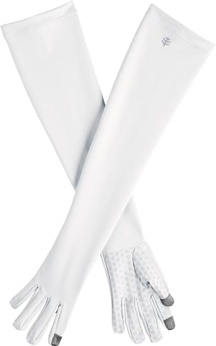 Coolibar Long Full Finger UV Sun Gloves - UPF 50+ Sun Protection - Culebra - color: White, size: Small