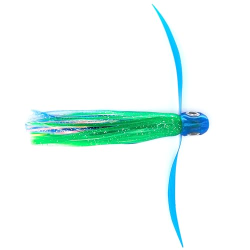 Saltwater Big Game Fishing Lure, for Offshore trolling (FlyBoy) - color: Blue Green Sparkle