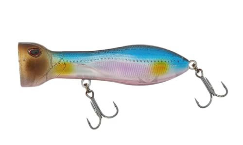 Nomad Design Chug Norris 72 Topwater Popper Lure – 3" - 3/8oz Floating Autotune Plug for Freshwater & Saltwater – Erratic Yet Natural Action - Proven on Big Bass and Smaller Saltwater Species - color: Natural Shad