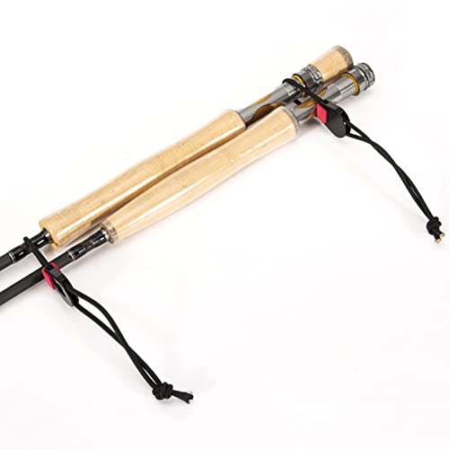 5pieces Adjustable Fishing Quick Rod Ties Leash for Holders Organizers Elastic Bunngee Cord Straps Reusable Quick Rod Ties Fishing Rod Bungee Ties Strap Fishing Rod Tie Straps