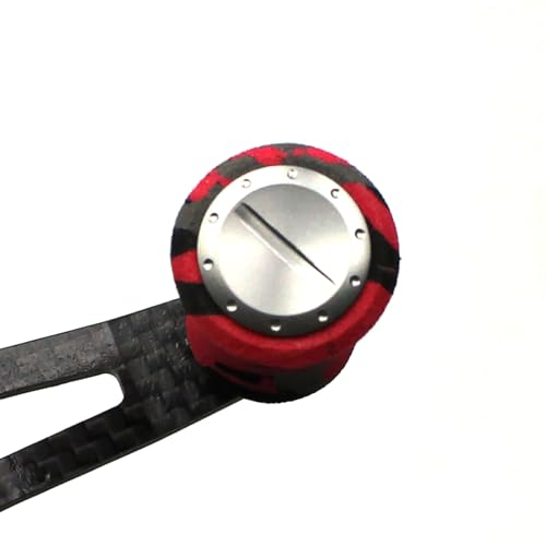 Mr. Z 95mm Carbon Fiber Baitcasting Reel Handle Compatible for Abu Garcia Shimano Daiwa Light Weight Low Profile Casting Reel - color: CAMO Red, size: Right-handed